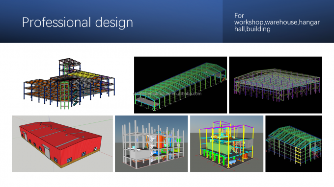 그리드 미리 제조하는 금속 창고 건물 큰 전폭 ISO9001 1