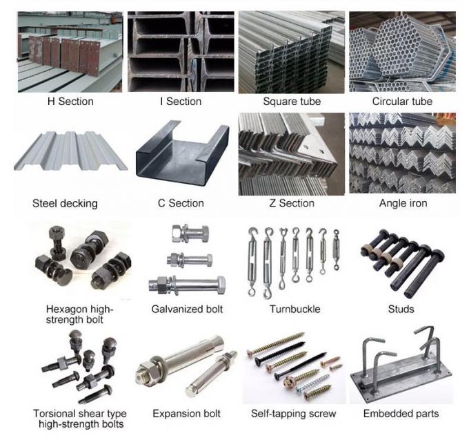 저장소 저비용 장점을 구축하는 40*100 그리드 철골 구조물 5