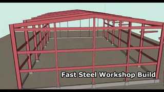 강철 구조물 재료로 건설된 작업장